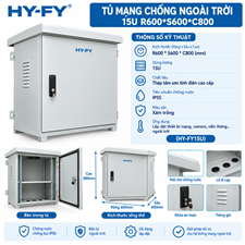 Tủ mạng chống ngoài trời 15U R600*S600*C800 cao cấp