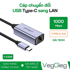 VegGieg V-K308 Cáp Chuyển Type-C 3.0 sang LAN chính hãng